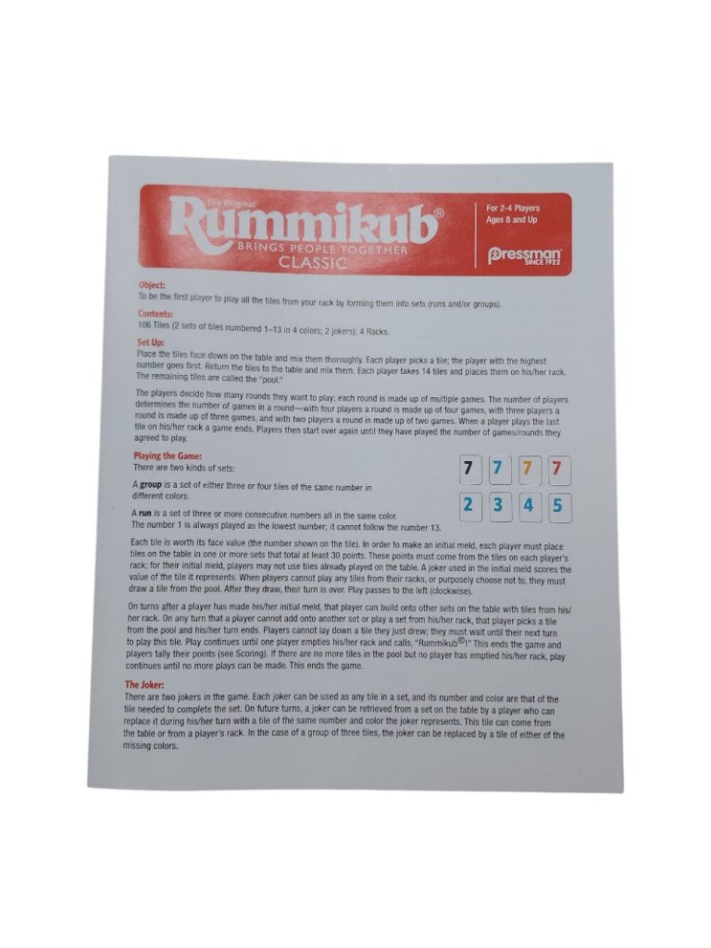 Pressman Rummikub Bonus Edition Board Game – Tile Rummy Family Game  2-4 Players - Picture 7 of 14